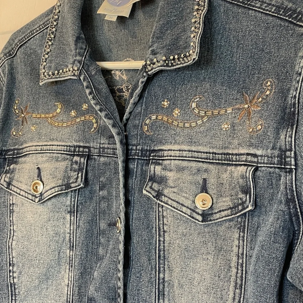 Diane Gilman Size Medium Blue Denim Jacket